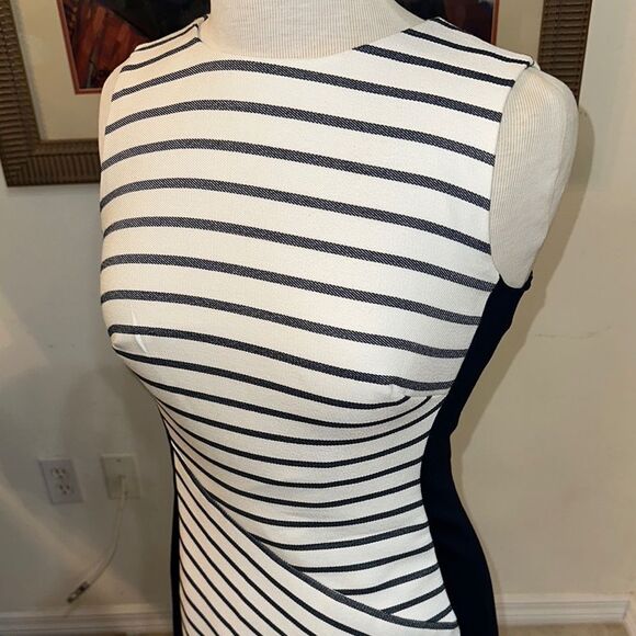 NWT Ralph Lauren Striped Sleeveless Dress - Navy and White Size 2 - Picture 4 of 13